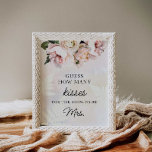 Guess How Many Kisses Bridal Shower Game Poster at Zazzle