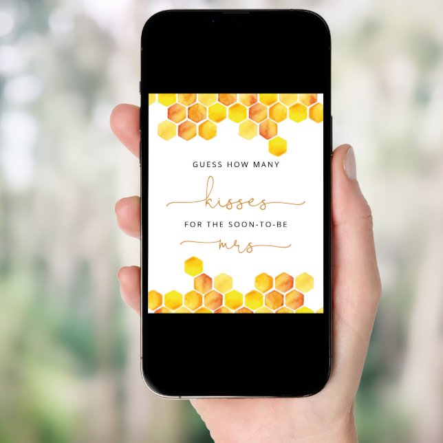 Guess how many kisses bridal shower game poster (Front Digital)