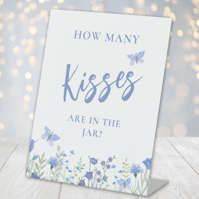 Guess How Many Kisses Bridal Shower Pedestal Sign (Creator Uploaded)