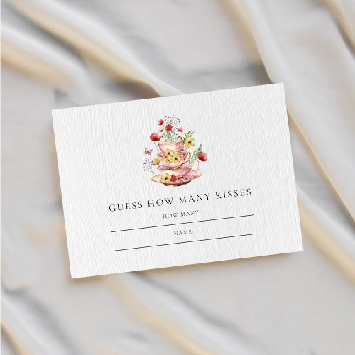 Guess How Many Kisses Bridal Shower Tea Party Enclosure Card