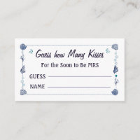 Guess how Many Kisses Bridal Shower Watercolor