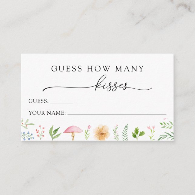 Guess How Many Kisses Bridal Tea Enclosure Card (Front)