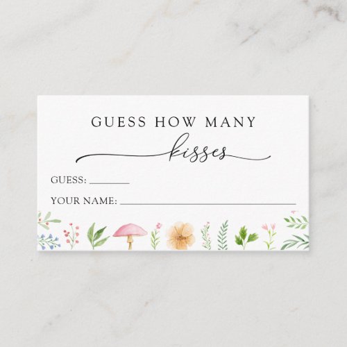 Guess How Many Kisses Bridal Tea Enclosure Card