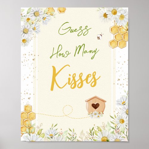 Guess How Many Kisses Bumblebee Fun Activity Game Poster
