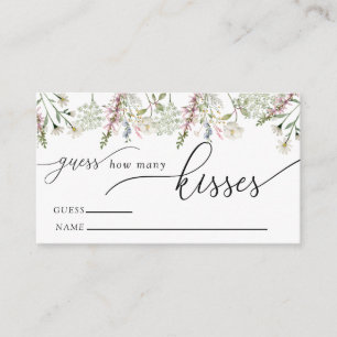 Guess How Many Kisses   Chic Wildflower Enclosure Card