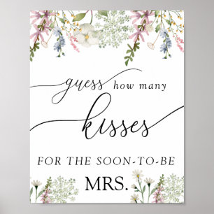 Guess How Many Kisses Chic Wildflower Poster