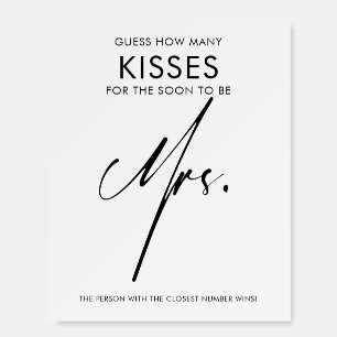 Guess How Many Kisses - Editable Colors Sign