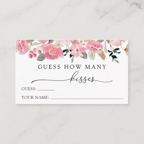 Guess How Many Kisses Enclosure Card