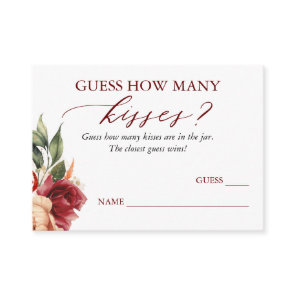 Guess How Many Kisses Fall Floral Game Cards