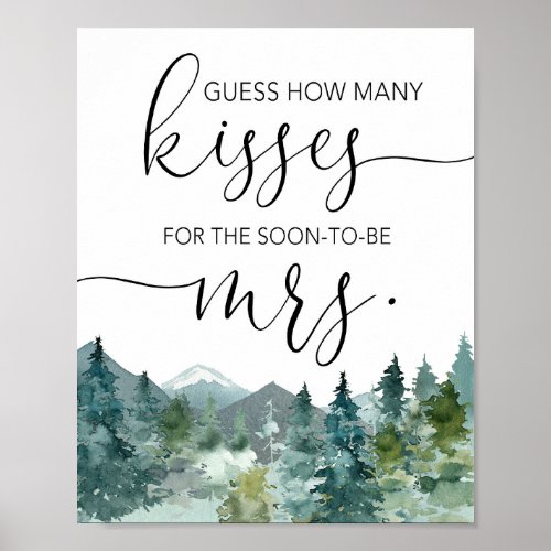 Guess how many kisses for soon_to_be misses bridal poster
