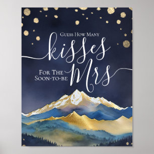 Guess How Many Kisses For Soon-to-be Mr Mrs Bridal Poster