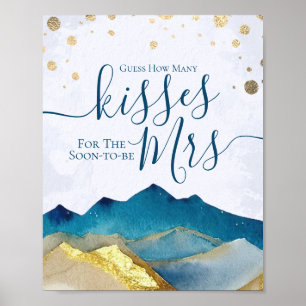 Guess How Many Kisses For Soon-to-be Mr Mrs Bridal Poster