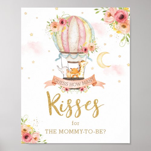 Guess How Many Kisses for the Mommy to Be Game Poster