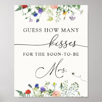 Guess How Many Kisses For The Soon-to-be Mrs. Post Poster by AdorePaperCo at Zazzle