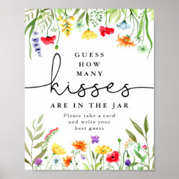 Guess how many kisses game Colorful Wildflower Pos Poster