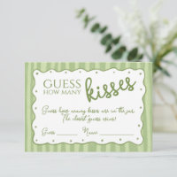Guess How Many Kisses Game Soft Green Striped Card