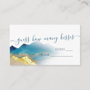 Guess How Many Kisses Gold Mountains Bridal Shower Enclosure Card