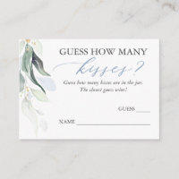 Guess How Many Kisses Greenery Game Cards
