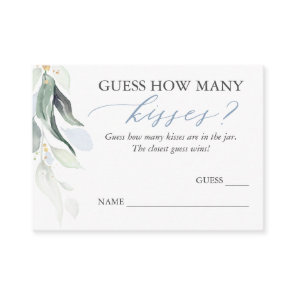 Guess How Many Kisses Greenery Game Cards