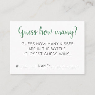 Guess How Many Kisses Lemon Bridal Shower Game Business Card