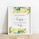 Guess How Many Kisses Lemons Shower Game Sign<br><div class="desc">Squeeze the sweetness of love into your celebration with our items! Infused with the vibrant charm of watercolor lemons and botanical elements, these items are a zesty declaration of joy. The delightful combination of citrus hues and lush greenery creates an atmosphere that is both refreshing and romantic. Immerse your bridal...</div>