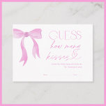 Guess How Many Kisses Pink Bow Bridal Shower Game Enclosure Card<br><div class="desc">A bridal shower is a celebration of love, laughter, and the little moments that bring everyone together. The Guess How Many Kisses? game is a charming way to engage guests, adding a playful touch to the festivities as they take their best guess at the number of sweet treats in the...</div>