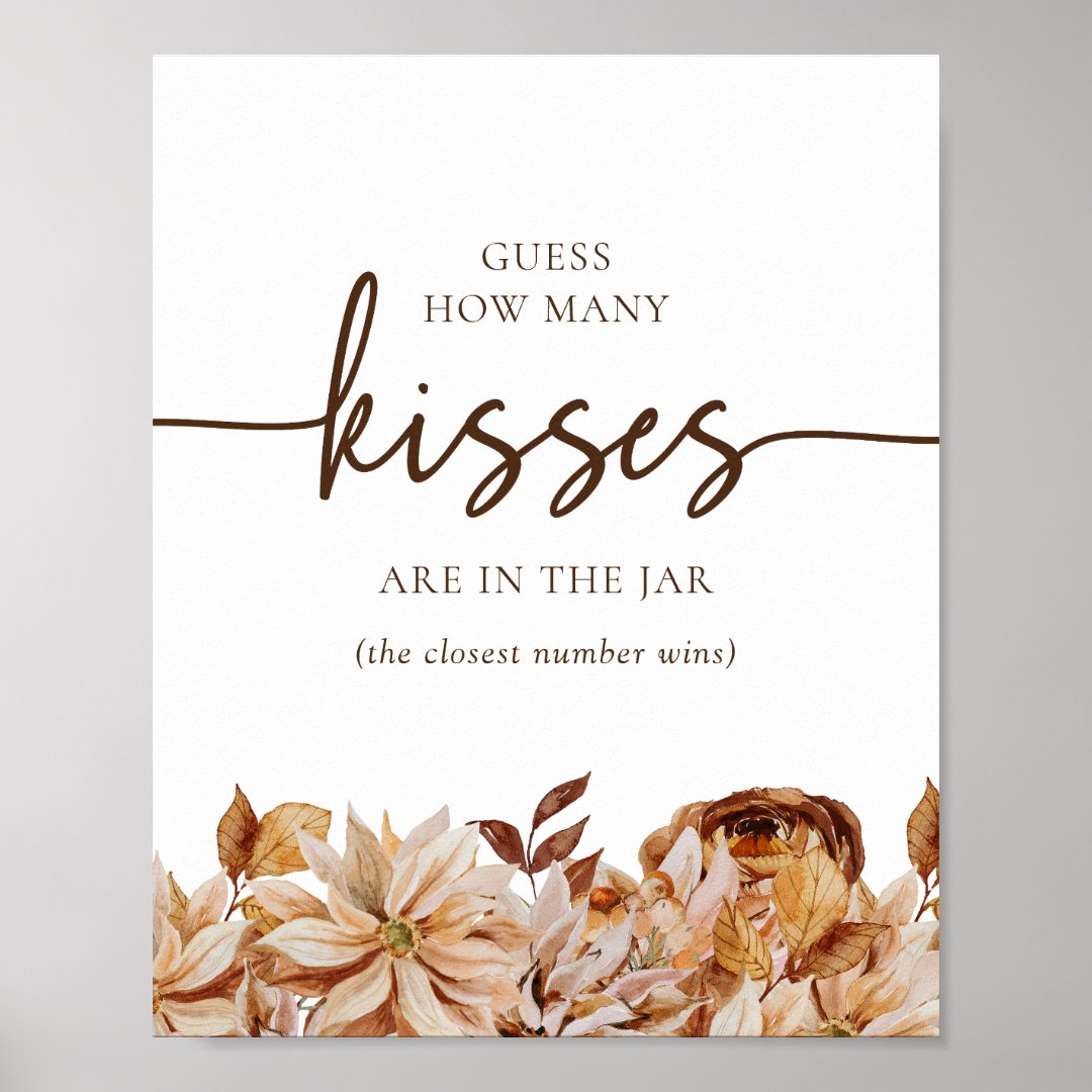 Guess How Many Kisses Poster Zazzle