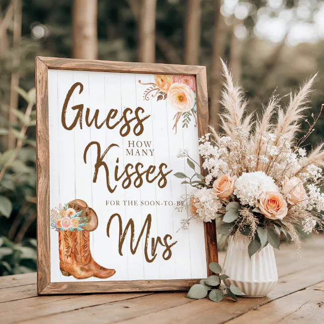 Quess How Many Sign Guess How Many Kisses Sign | Zazzle