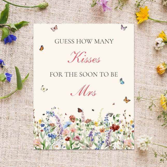 Guess How Many Kisses Sign | Bohemian Wildflowers (Creator Uploaded)
