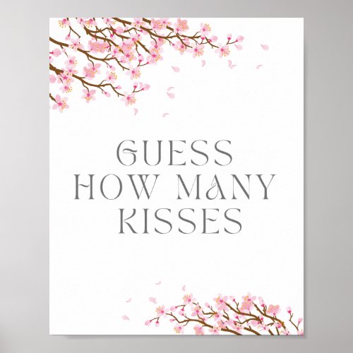 Guess How Many Kisses Sign For Bridal Shower