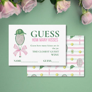 Guess How Many Kisses Tennis Bridal Shower Game Enclosure Card