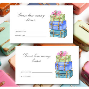 Guess how many kisses Travel bridal shower Enclosure Card