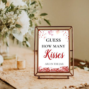 Guess how many Kisses valentine Bridal Shower Sign