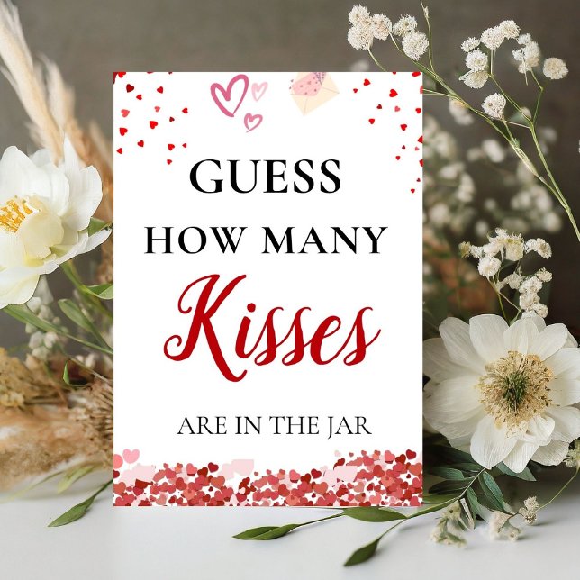 Guess how many Kisses valentine Bridal Shower Sign (Creator Uploaded)