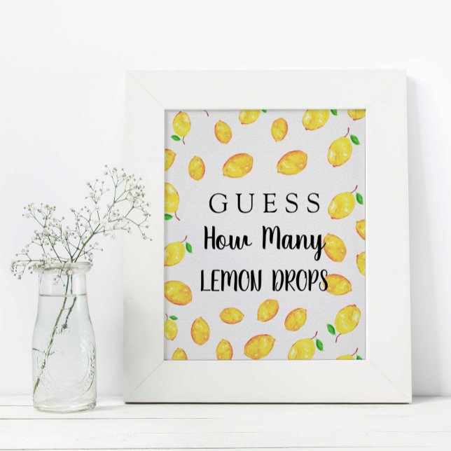 Guess How Many Lemon Drops Bridal Shower Poster (Creator Uploaded)