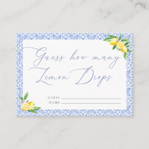 Guess How Many Lemon Drops Enclosure Card