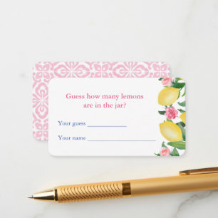 Guess How Many Lemons Bridal Shower Game Card