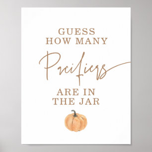 Guess How Many Pacifiers Baby Shower Game Poster