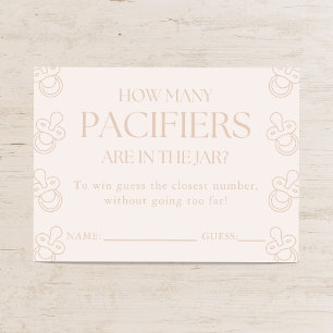 Guess How Many Pacifiers Girl Baby Shower Game Enclosure Card