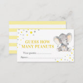 Guess How Many Peanuts Baby Shower Birthday Game Enclosure Card (Front/Back)