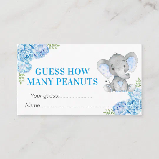 Guess How Many Peanuts Elephant Baby Shower Elephant Game Printable Guess How Many Peanuts Are In The Jar Peanuts Baby Shower Game