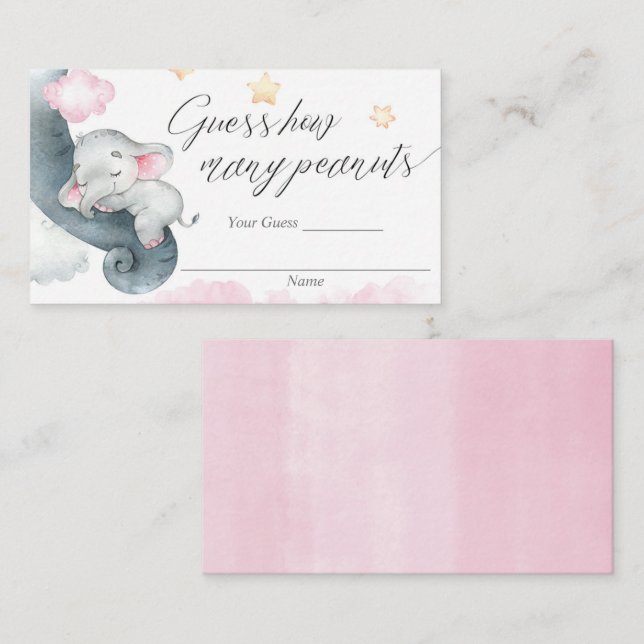 Guess how many peanuts cards inserts baby shower (Front/Back)