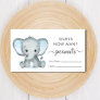 Guess How Many Peanuts Elephant Baby Boy Shower Enclosure Card
