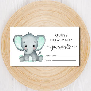  Baby Shower Games for Girl - Set of 4 Games for 30 Guests -  Double Sided Cards - Baby Shower Supplies - Elephant Theme : Home & Kitchen