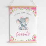 Guess How Many Peanuts Elephant Baby Shower Game Poster at Zazzle