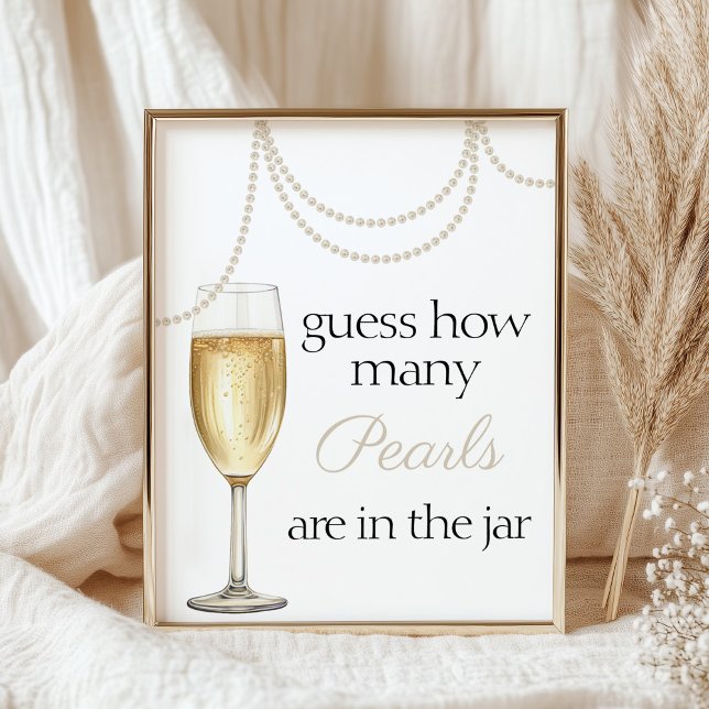 Guess how many pearls are in the jar bridal shower poster (Creator Uploaded)