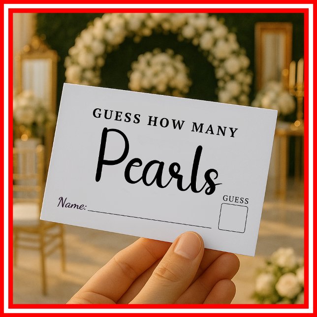 Guess How Many Pearls Wedding Bridal Shower Game Enclosure Card (Creator Uploaded)