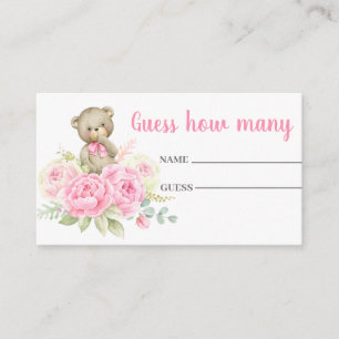 Guess how many pink bear card