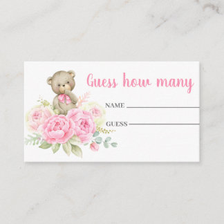 Guess how many pink bear card