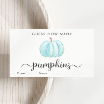 Guess How Many Pumpkins Baby Boy Shower Game Enclosure Card